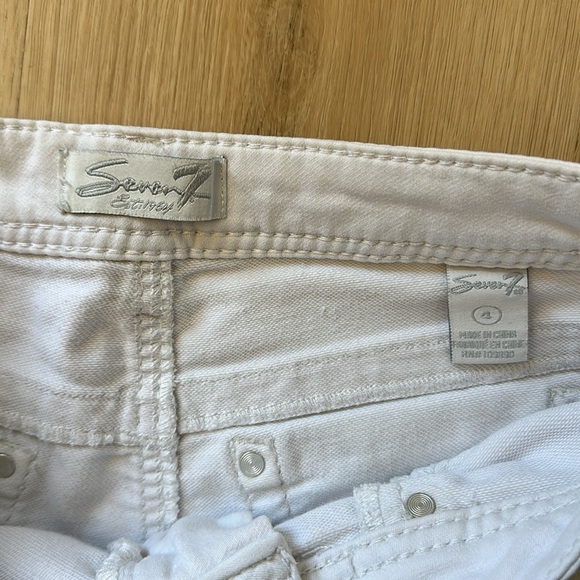 Seven7 Mid Length White Stretch Jean Shorts - Picture 3 of 6